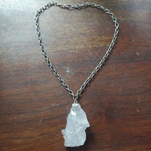 Handmade Crystal Necklace Silver
